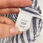 Madewell  Blue and White Tie Front 3/4 Sleeve Shirt- size‎ M Photo 3