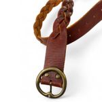 Lucky Brand BELT Womens S Small Braided Painted Flowers Daisy Brass Buckle Brown Photo 2