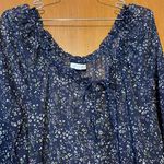 Aerie Woman's Floral Sheer Casual Plus Size Navy Blouse Size XXL Photo 1