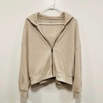 Abercrombie & Fitch  Tan earthy waffle knit Zip-Up Hoodie! Size large Photo 1