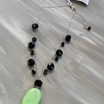 NWT Faceted onyx and lime green pendant necklace Photo 0