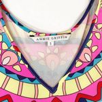 Annie Griffin  Small Top Colorful Silk Sleeveless Lined Pink Blue Yellow 1441‎ Photo 7