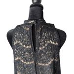 Fire Los Angeles Black Floral Lace Top High Neck Womens L Romantic Layered Photo 5