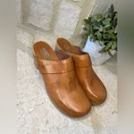 Jeffrey Campbell Jeffery Campbell “Woodies” cognac leather wooden clogs sz 9/41 Photo 2