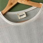 KHAITE Lenora Ribbed Long Sleeve Crew Neck Top Cream Size XS Photo 6