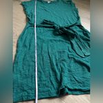J.Crew  Short Sleeve Tie Waist Cotton Slub Tee Shirt Dress | Teal | Medium Photo 8