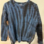 Sundry  Evereve Women’s Blue Black Tie Dye Side Zip Crew Neck Pullover Sweatshirt Photo 2