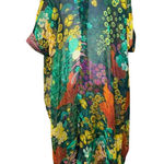 New Nazila Couture Vibrant Floral Sheer Duster – One Size Green Size undefined Photo 0