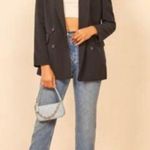 Reformation ππ Jenner Double Breasted Blazer ~ Black Medium Photo 3