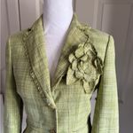 BCBGMAXAZRIA Green Blazer with Floral Embellishment Y2K Blair Waldorf Vintage Photo 2