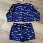 Grayson Threads  Blue Love Quotes Shorts & Long Sleeve Pajama Set Size Large Photo 8
