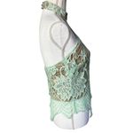 G by Guess  Lace Overlay Halter Neck Pointy Hem Top Photo 1