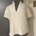 J.Crew 💜  100% Linen Beige Short Sleeve Collared Shirt Photo 0
