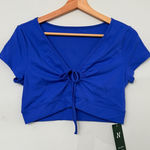 Halara  Royal Blue front tie crop top Photo 0