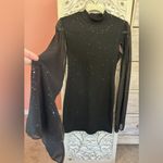 Black glittery whimsygoth Fairycore long sheer cape sleeve body Photo 4