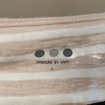 Three Dots Cream and White Stripped Cross Tie Wrap Long Sleeves Top Photo 3