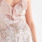 Urban Outfitters Luxe Crushed Velvet Champagne Tie Back Romper Photo 0