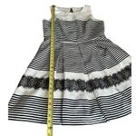 Danny & Nicole  Sleeveless Striped Ivory Dress With Lace Black Stripe Size 14P Photo 9