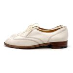 Gravati Garys Ivory White Leather Wingtip Oxford Shoes Size 7.5 Italian Brogues Photo 4