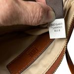 Frye  Genuine Leather Tassel Zip Wristlet Clutch – Cognac Brown Photo 8