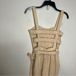Love Riche cream raw hem jumpsuit open back tie waist women’s size medium trendy Photo 4