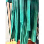 FINCATI Women Dresses Audrey Spring Autumn Belt Fitted Long Sleeve Pleated Ruffl Green Size M Photo 4