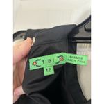 Tibi  Silk Wool Blend Black Sleeveless Floral Embroidered Top Size 12 Classic Photo 2