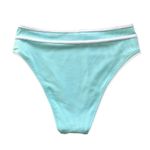 🆕Blue Ribbed High Waisted Bikini Swimsuit Bottom Size M Photo 1