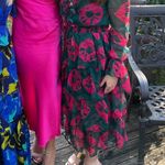 Dark Green & Hot Pink Printed Dresss Photo 12