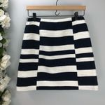 Loft NWT The Tweed Navy & White Stripe Illusion Shift Skirt Size 0 Colorblock Photo 3