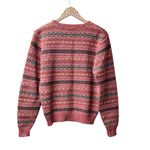 Laura Ashley  Vintage 100% Wool Long Sleeve Pullover Sweater Red Medium Large M/L Photo 2