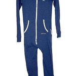Onepiece Onesie Zipper Hooded Jumpsuit Women's Blue Size XS Photo 0