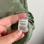 Blu Pepper  Light Matcha Green Metallic Polka Dot Henley Button Blouse Large L Photo 3