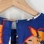 Vintage Diane Freis Abstract Patchwork Floral Knit Top Blue Striped Sheer Sleeve Size undefined Photo 8