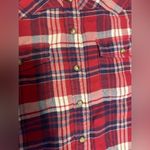 Jachs Girlfriend  Comfort Stretch Red Buffalo Plaid Button Up flannel Size M Photo 4