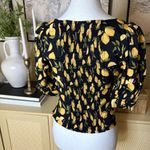 Reformation  Cave Top‎ Lemon Drop Smocked Puff Sleeve Size 4 Photo 3