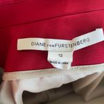 Diane Von Furstenberg  Karl red stretch snap button blazer jacket 12 Photo 4