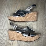Clarks  Collection Gold Metallic Annadel Bari Cork Wedge Sandals Women’s Size 8.5 Photo 5