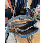 Michael Kors Quilted Blue Shoulder Bag With Chain Straps & MK Charm Photo 11