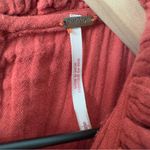 Free People  100% Cotton Terracotta Mini Dress gauze fabric keyhole tie ruffle S Photo 10