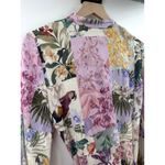 ZARA  Blogger Fav Pastel Floral Parrot Print Shirt Dress Linen Blend Size Small Photo 8