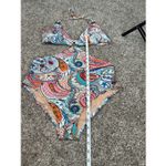 J. Crew scribble floral print cutout one piece swimsuit multi color O rings 12 White Photo 7