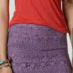 American Eagle  Purple Crochet Mini Skirt Size 0 Photo 0