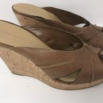 Nine West  'Likemer' Tan Leather Slip-On Wedge Sandal Women Size 10 Photo 2