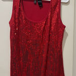 Bisou Bisou  LG Red Sequin Tank Top Photo 0