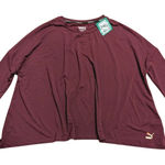 Puma  Top Womens L Large Burgundy Athletic‎ Shirt Oversized NEW NWT Photo 0