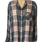 Woolrich  Womens Shirt Size XXL Blue Plaid Collared Button Down Long Sleeve Photo 0