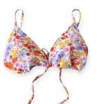 Forever 21 Pink Purple Orange Floral Triangle Bikini Top Photo 0