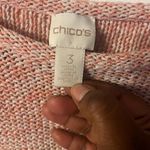 Chico's 3 Ombre Pink Tan Striped Metallic Knit Pullover Sweater XL 16 18 Photo 3