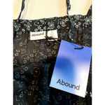 Abound  Womens BlackTank Top Size Medium Floral  Square‎ Neck Smocked Crop Photo 1